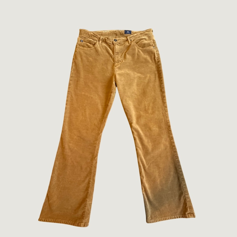 AG Adriano Goldschmied The Jodi Crop velvet Pants Camel Size 31 OSV1662GGLV